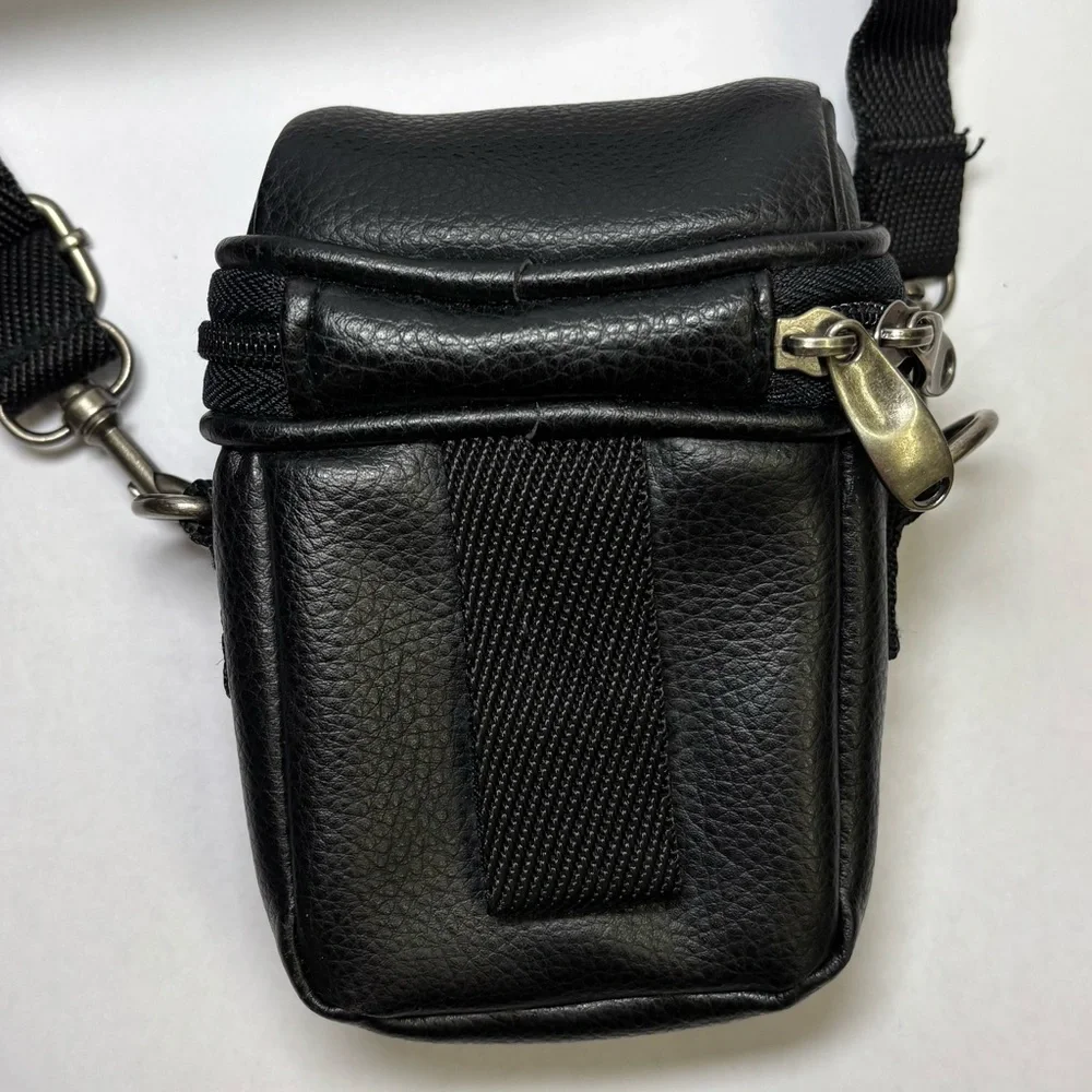 Compact camera bag, vintage faux leather